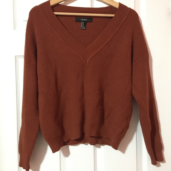 BURNT ORANGE KNIT SWEATER - Picture 1 of 2